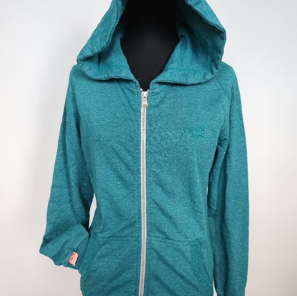 Superdry, teal zip up hoodie, ladies size small - Picture 2 of 5